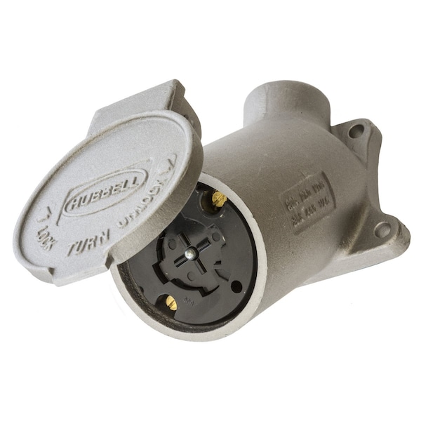 Locking Receptacle, Non-NEMA, 30 A, 250V AC, Three Phase, 3 Pole, Surface Mount, Screw Terminals